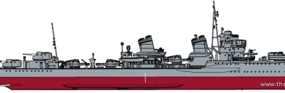 Корабль IJN Amagiri [Destroyer] - чертежи, габариты, рисунки